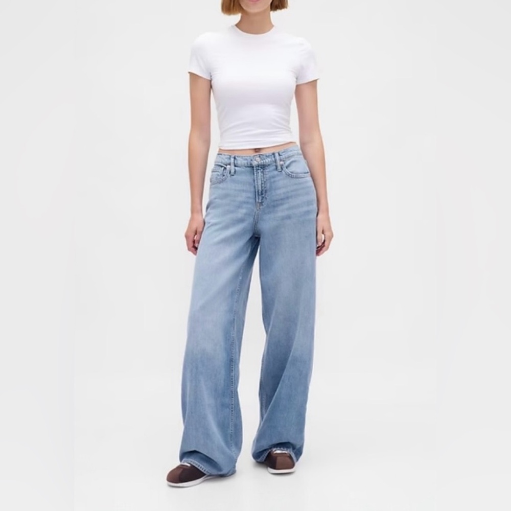 GAP Baggy Mid Rise UltraSoft Denim Jeans 28 / 6 Long